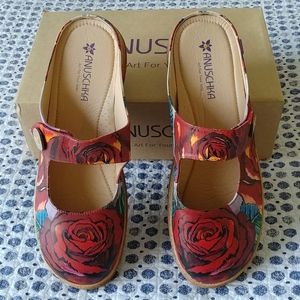 Anuschka NlB Mary Jane Shoes Sz 10 Romantic Roses